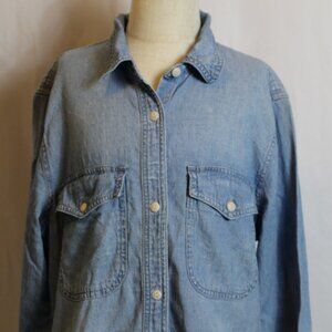Madewell Light Blue Denim Button Down Shirt Girls Small